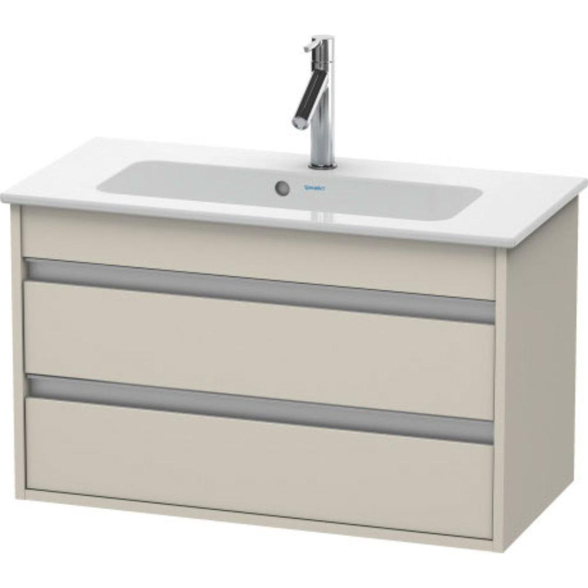 Duravit Ketho 31" x 19" x 15" Two Drawer Wall-Mount Vanity Unit in Taupe Matt