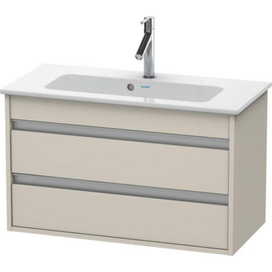 Duravit Ketho 31" x 19" x 15" Two Drawer Wall-Mount Vanity Unit in Taupe Matt