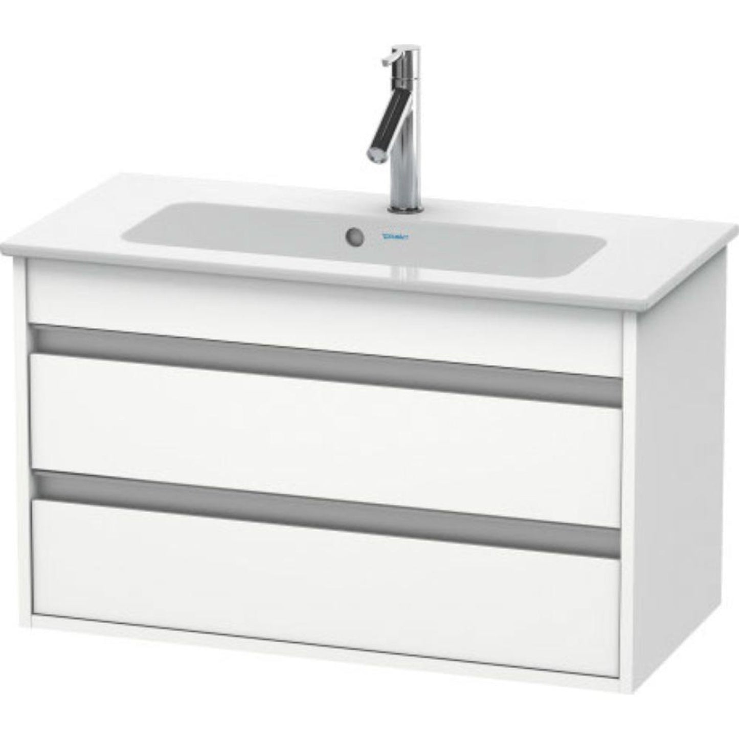 Duravit Ketho 31" x 19" x 15" Two Drawer Wall-Mount Vanity Unit in White Matt