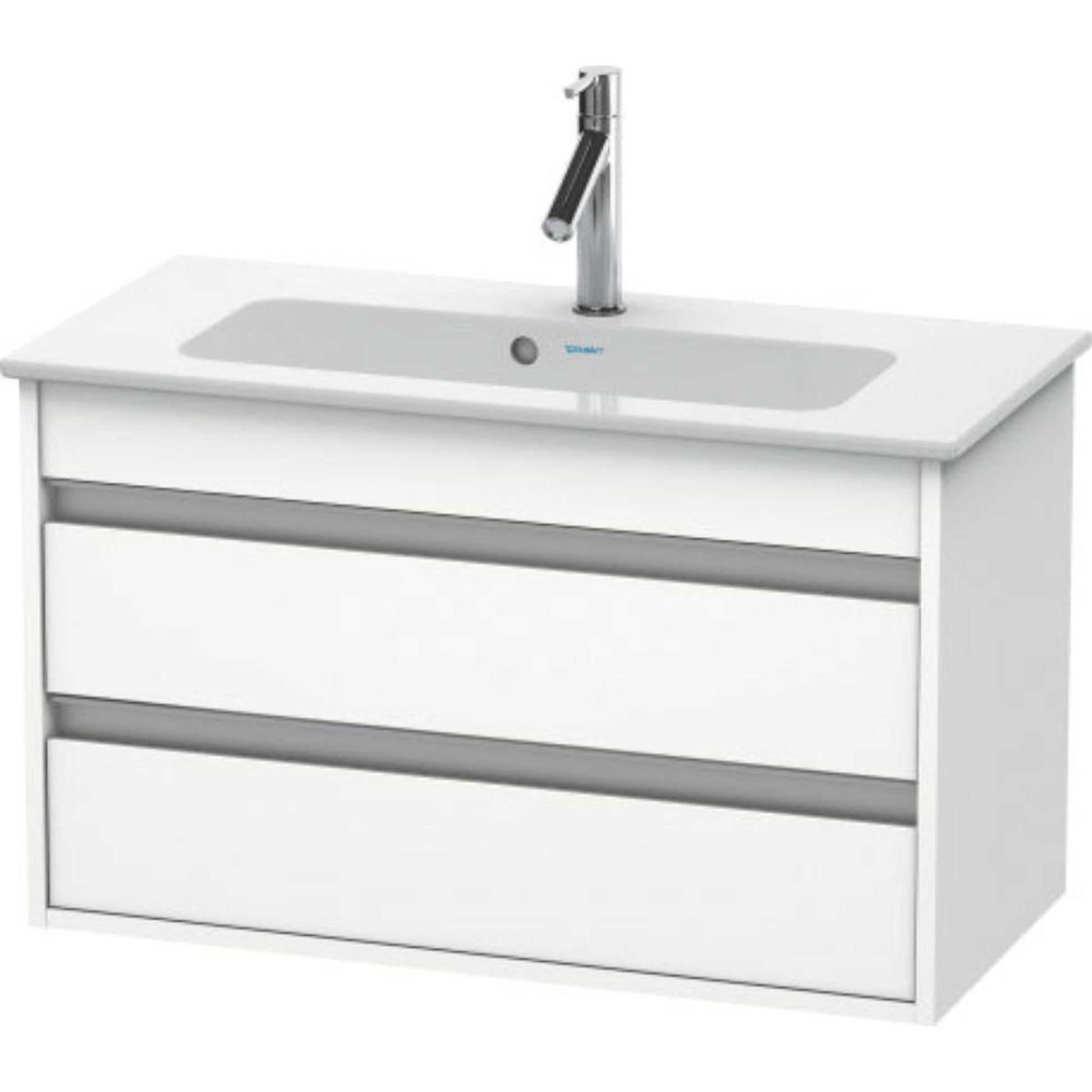 Duravit Ketho 31" x 19" x 15" Two Drawer Wall-Mount Vanity Unit in White Matt