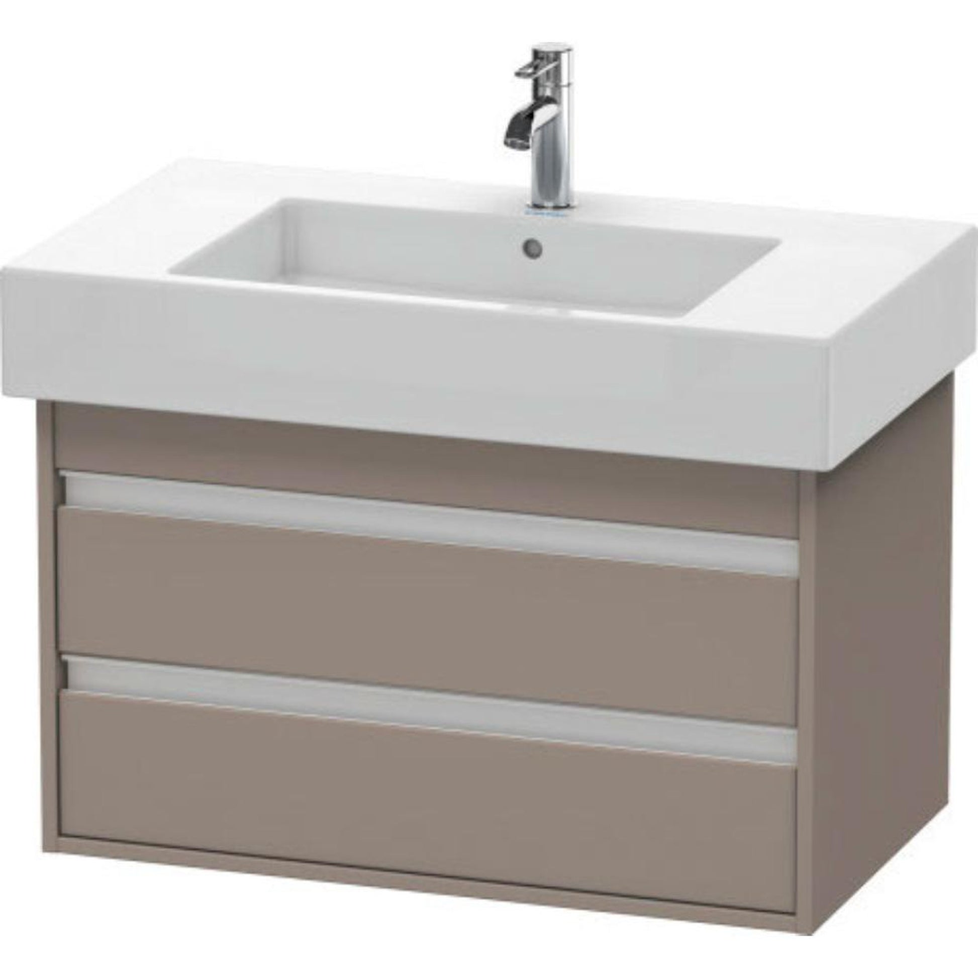 Duravit Ketho 31" x 19" x 18" Two Drawer Wall-Mount Vanity Unit in Basalt Matt (KT664004343)