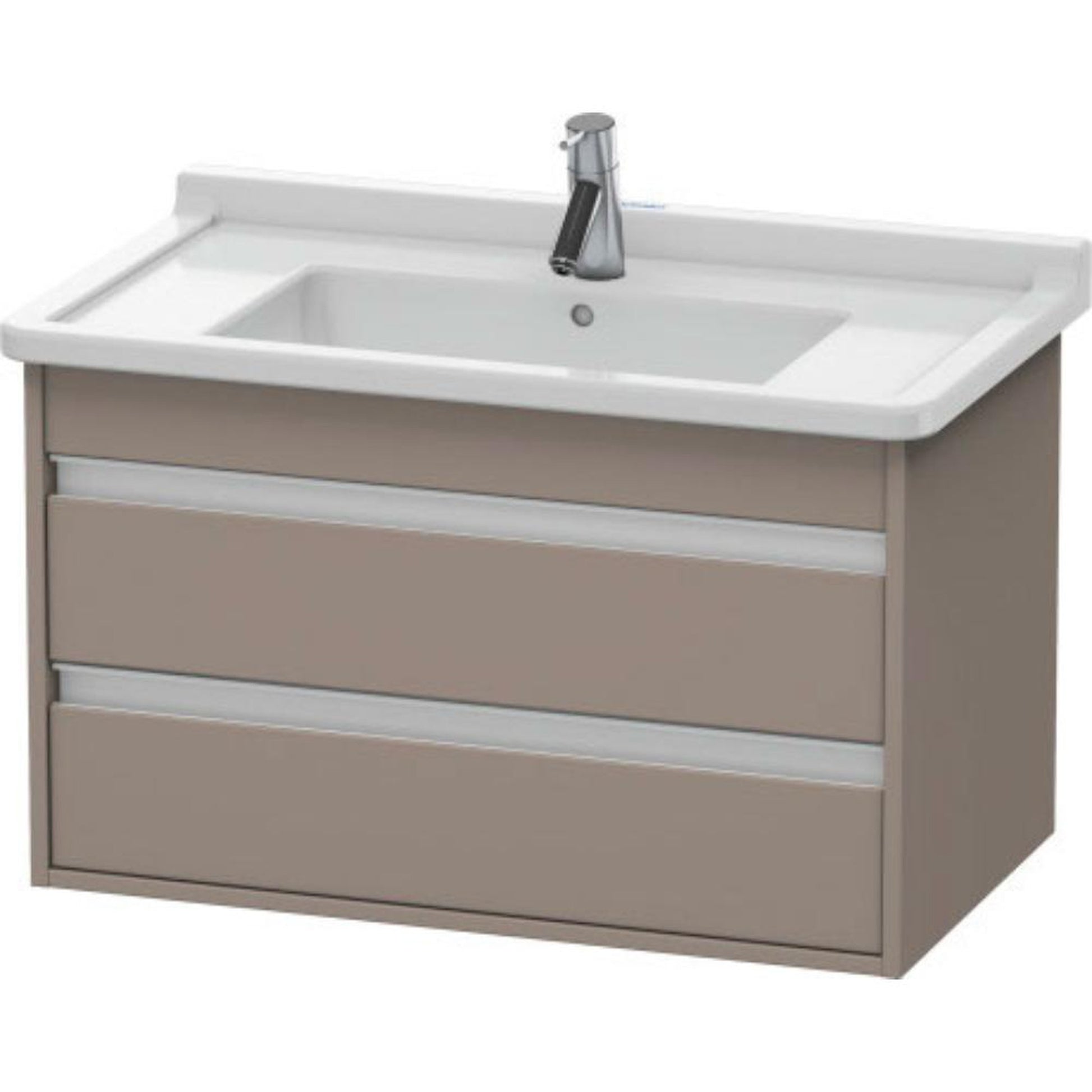Duravit Ketho 31" x 19" x 18" Two Drawer Wall-Mount Vanity Unit in Basalt Matt (KT664404343)