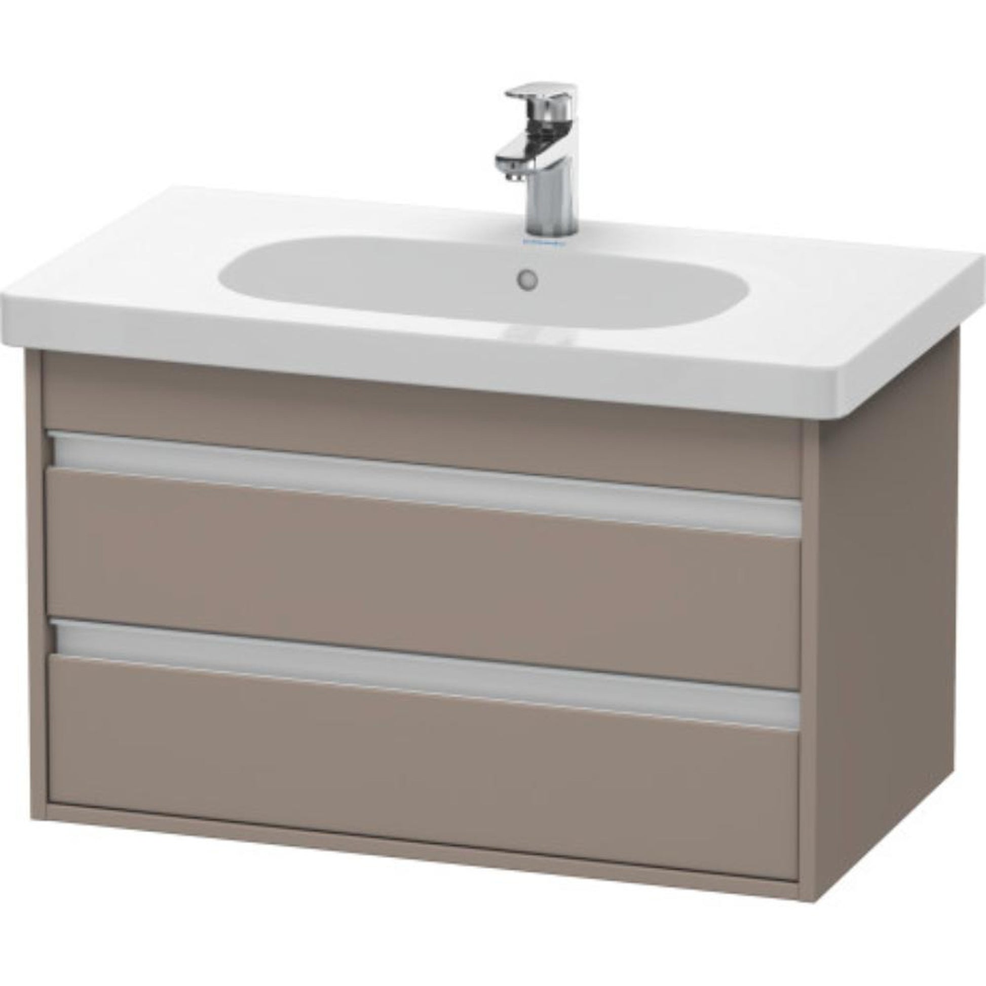 Duravit Ketho 31" x 19" x 18" Two Drawer Wall-Mount Vanity Unit in Basalt Matt (KT664704343)