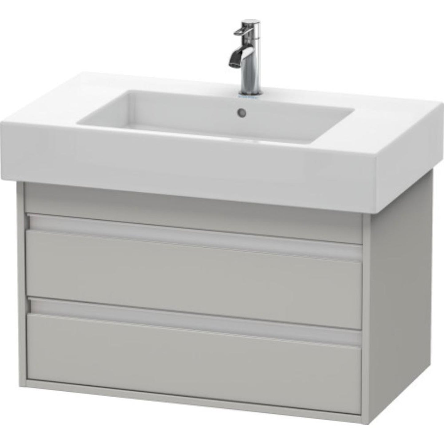 Duravit Ketho 31" x 19" x 18" Two Drawer Wall-Mount Vanity Unit in Concrete Grey Matt (KT664000707)