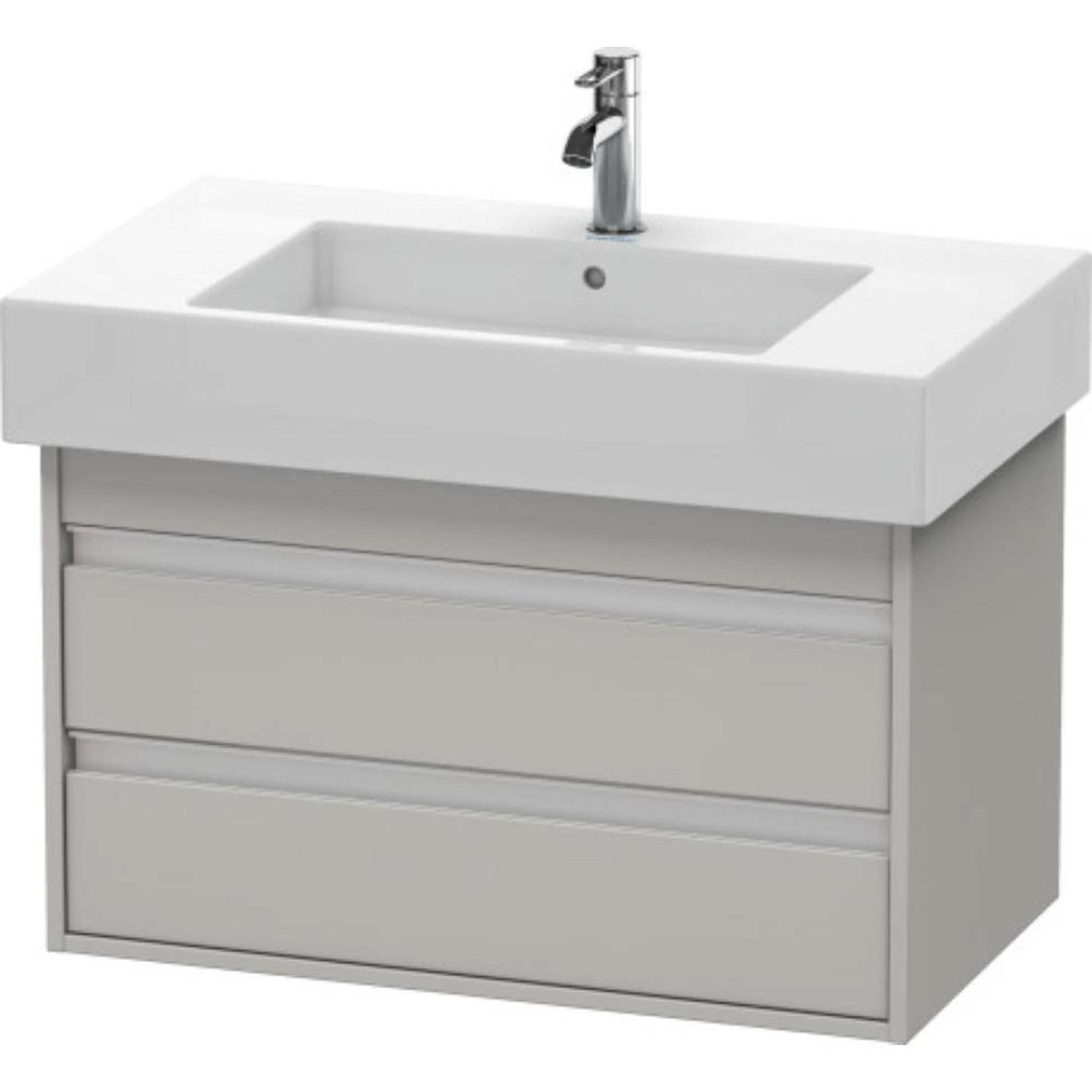 Duravit Ketho 31" x 19" x 18" Two Drawer Wall-Mount Vanity Unit in Concrete Grey Matt (KT664000707)