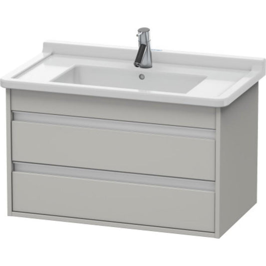 Duravit Ketho 31" x 19" x 18" Two Drawer Wall-Mount Vanity Unit in Concrete Grey Matt (KT664400707)