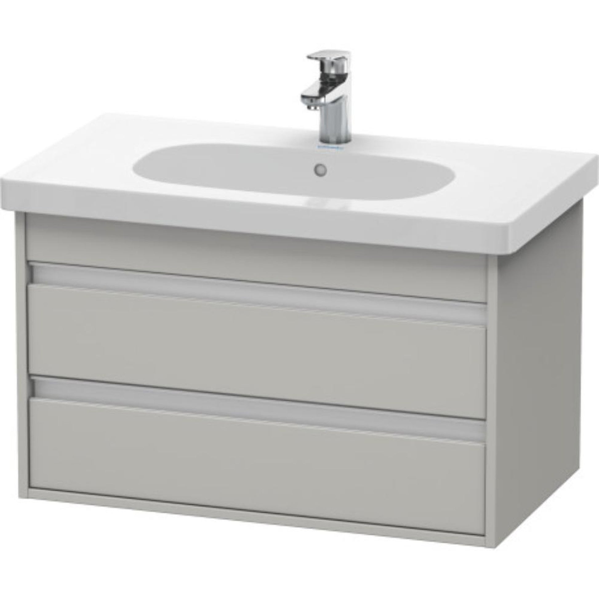 Duravit Ketho 31" x 19" x 18" Two Drawer Wall-Mount Vanity Unit in Concrete Grey Matt (KT664700707)