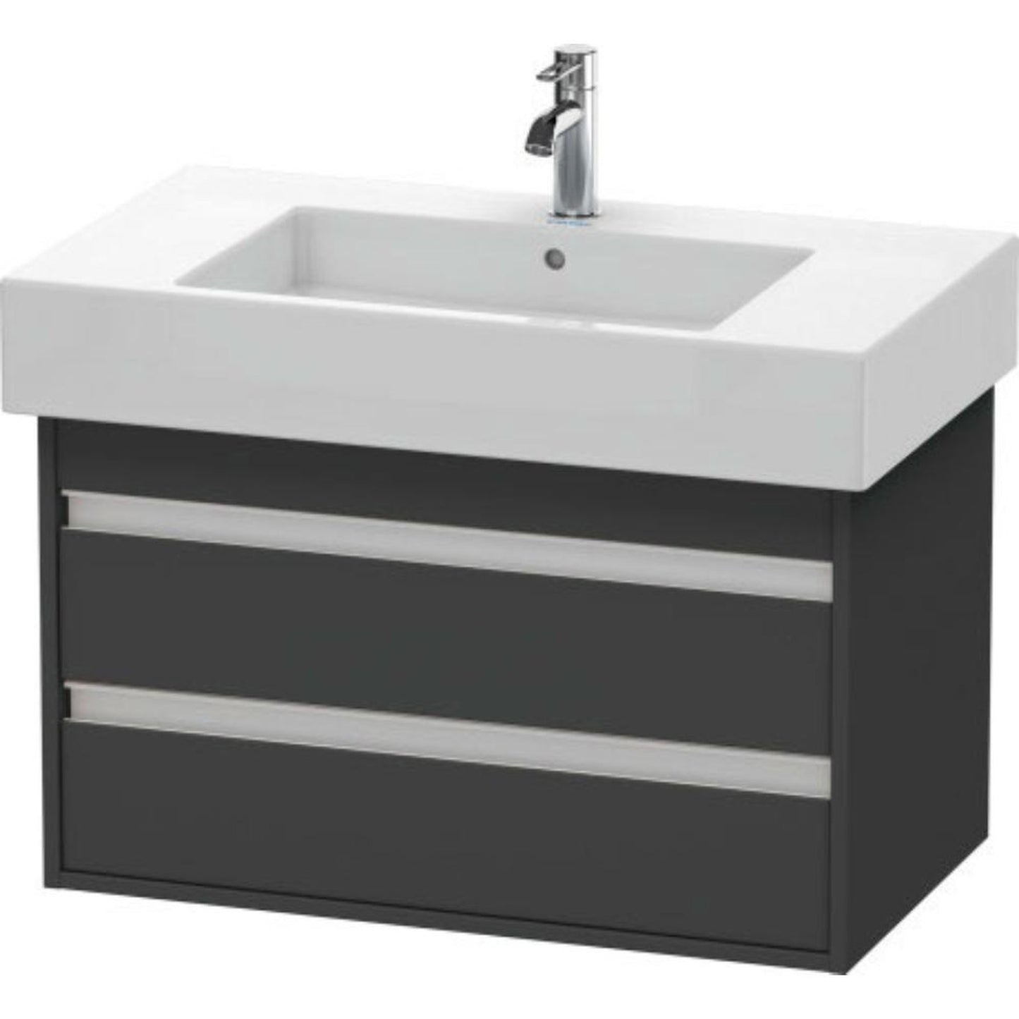 Duravit Ketho 31" x 19" x 18" Two Drawer Wall-Mount Vanity Unit in Graphite Matt (KT664004949)