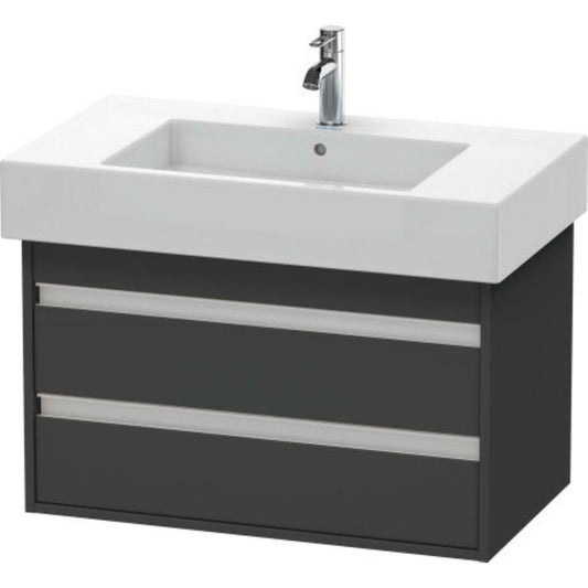 Duravit Ketho 31" x 19" x 18" Two Drawer Wall-Mount Vanity Unit in Graphite Matt (KT664004949)