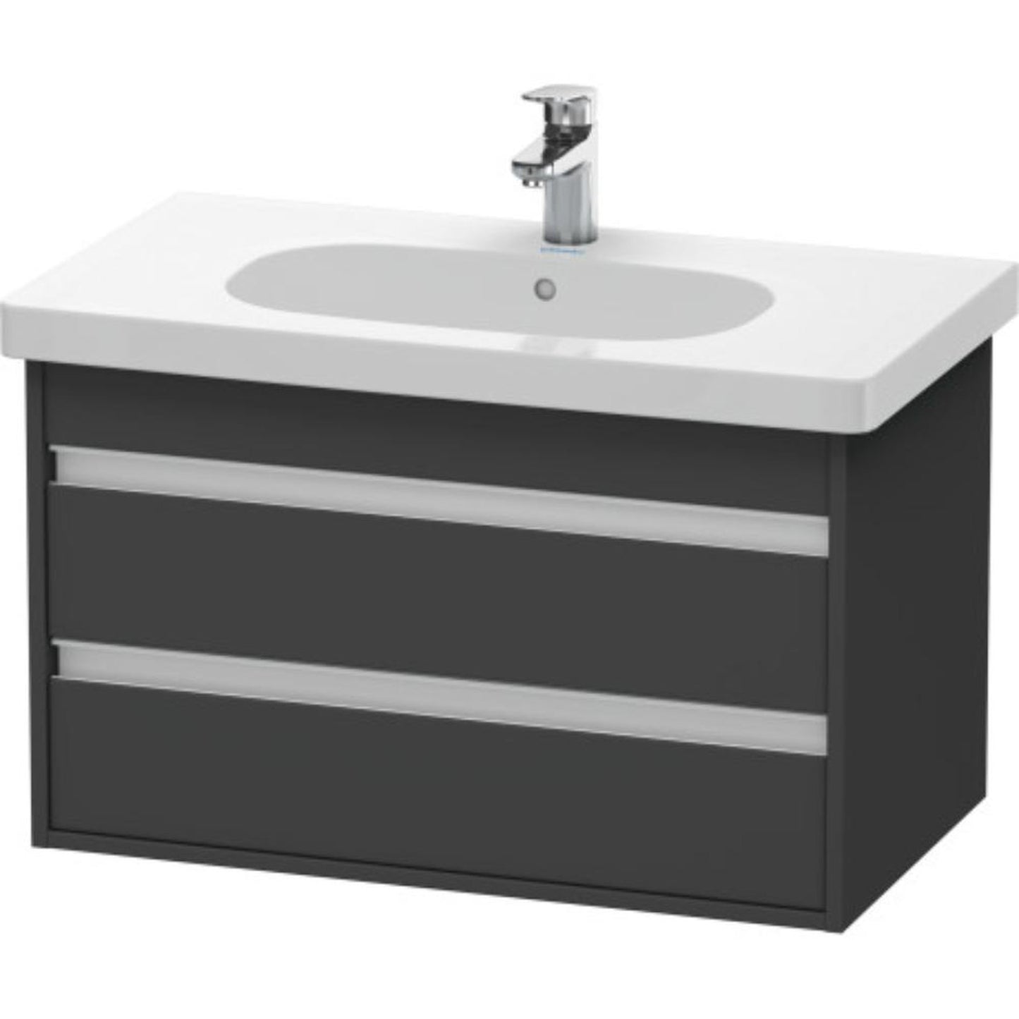Duravit Ketho 31" x 19" x 18" Two Drawer Wall-Mount Vanity Unit in Graphite Matt (KT664704949)