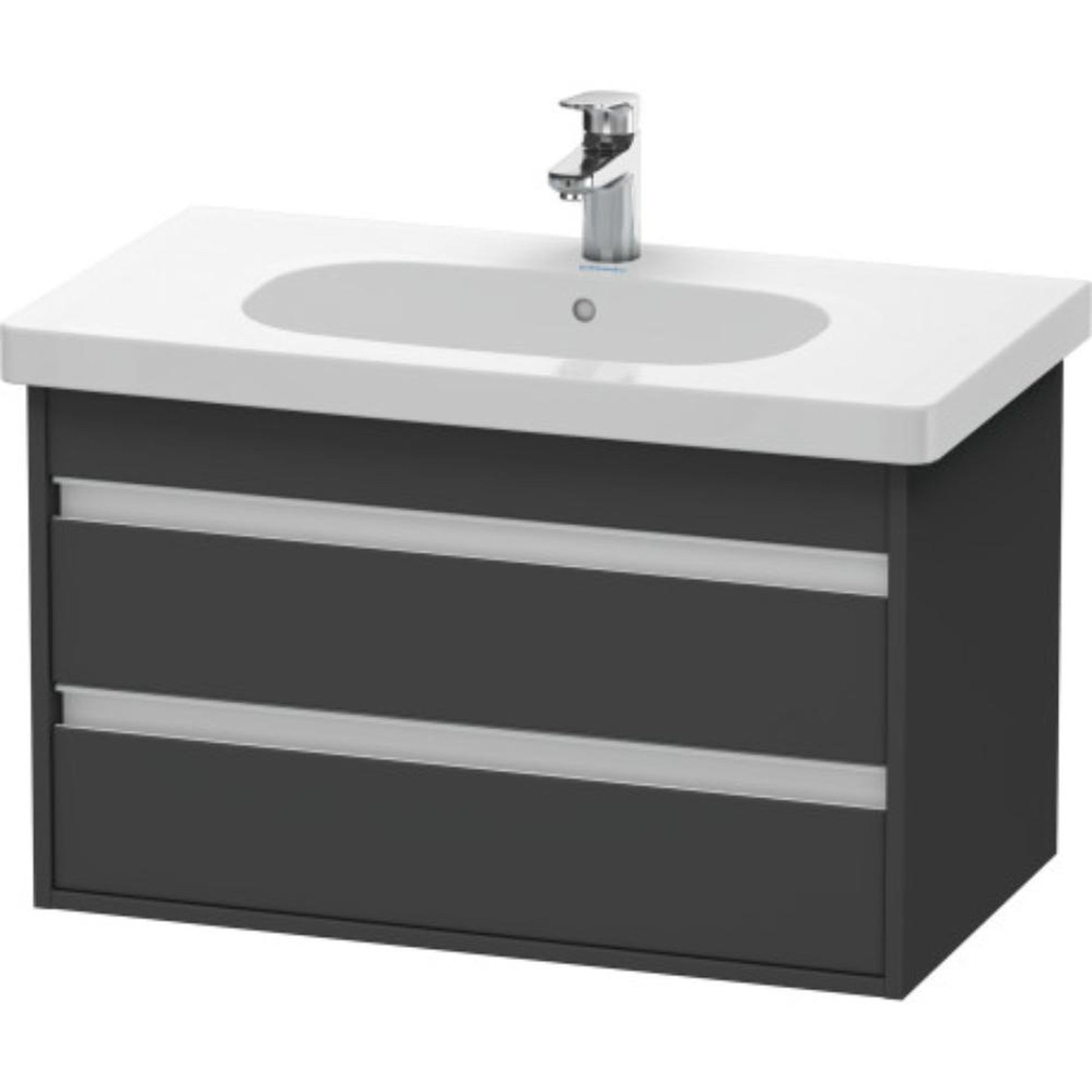 Duravit Ketho 31" x 19" x 18" Two Drawer Wall-Mount Vanity Unit in Graphite Matt (KT664704949)