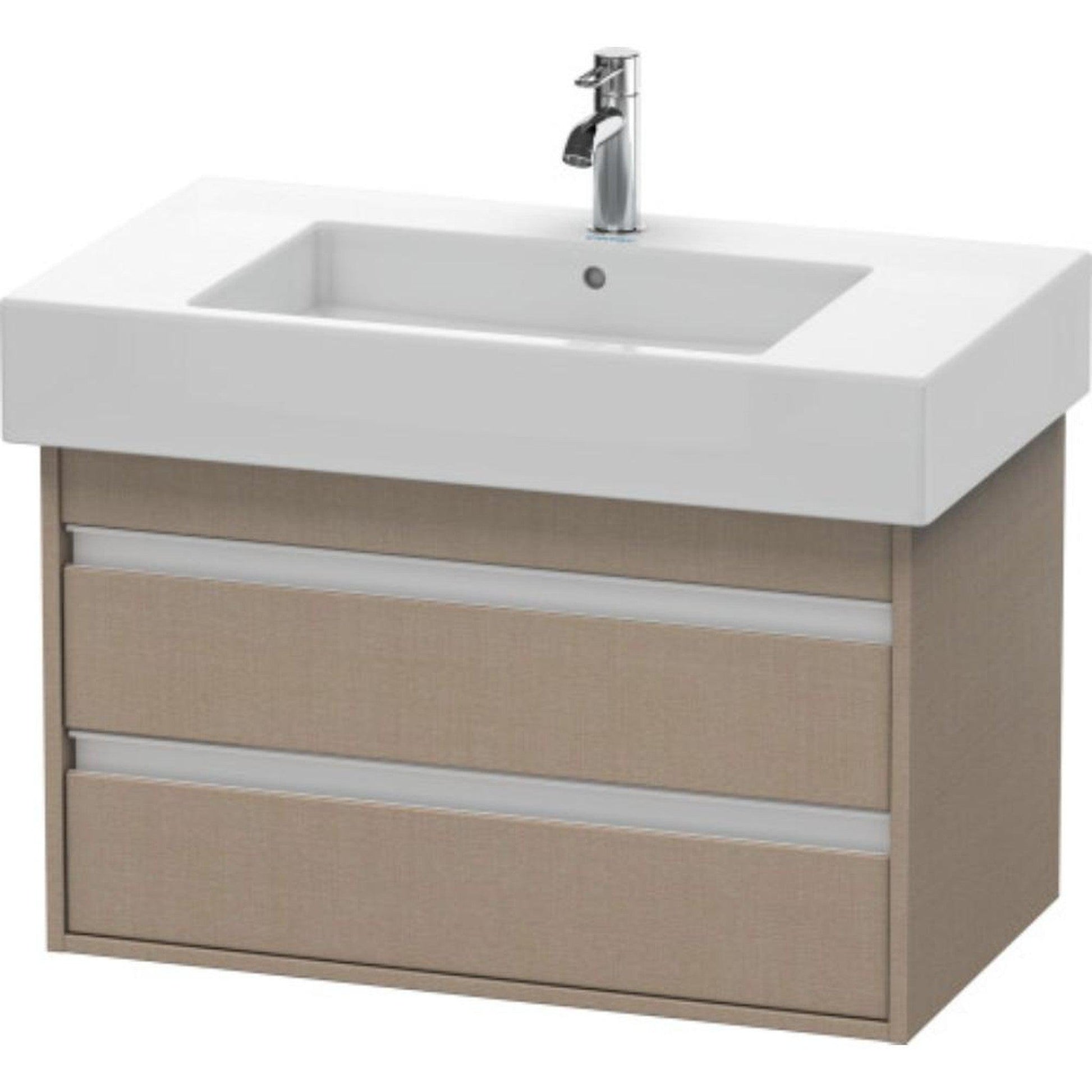 Duravit Ketho 31" x 19" x 18" Two Drawer Wall-Mount Vanity Unit in Linen (KT664007575)