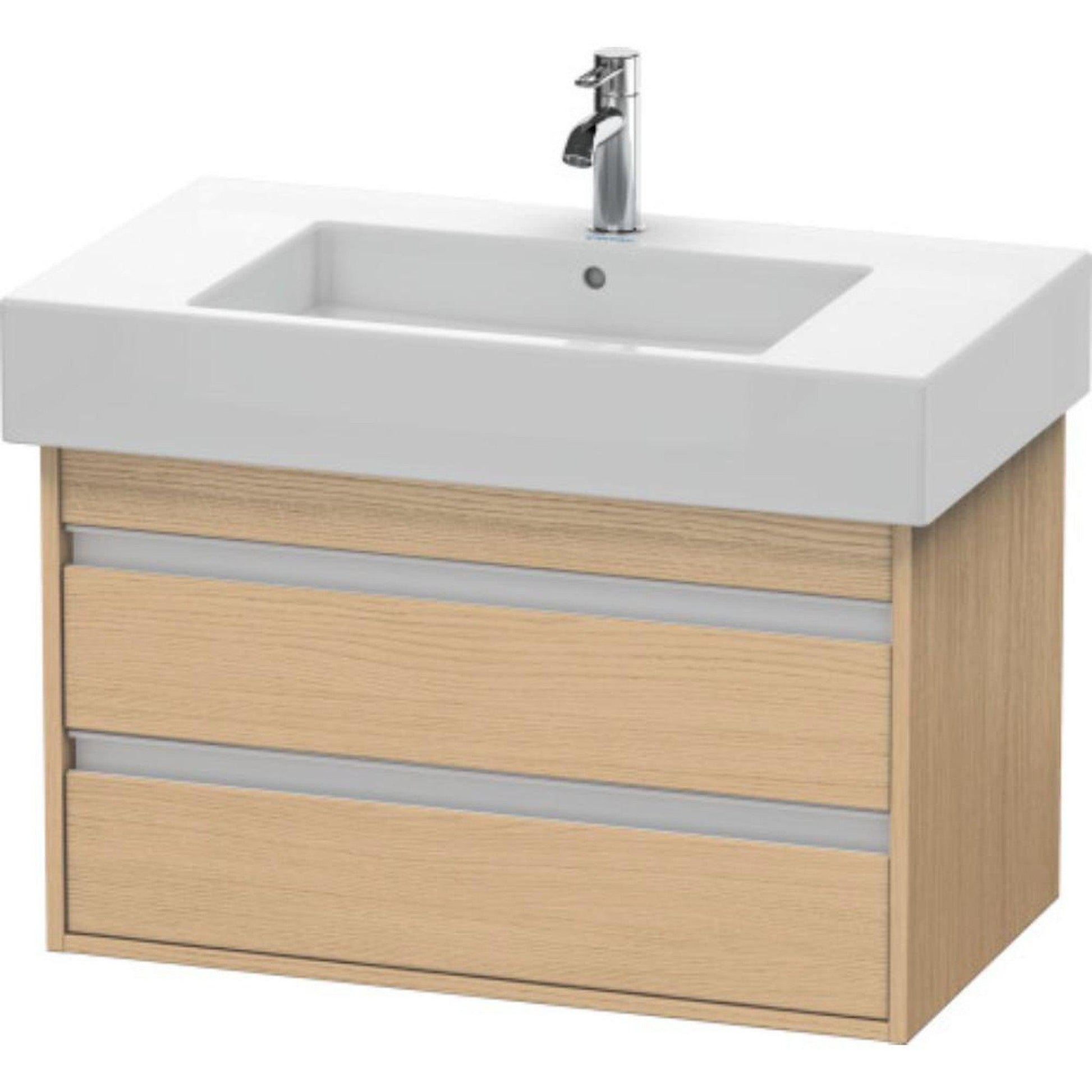 Duravit Ketho 31" x 19" x 18" Two Drawer Wall-Mount Vanity Unit in Natural Oak (KT664003030)
