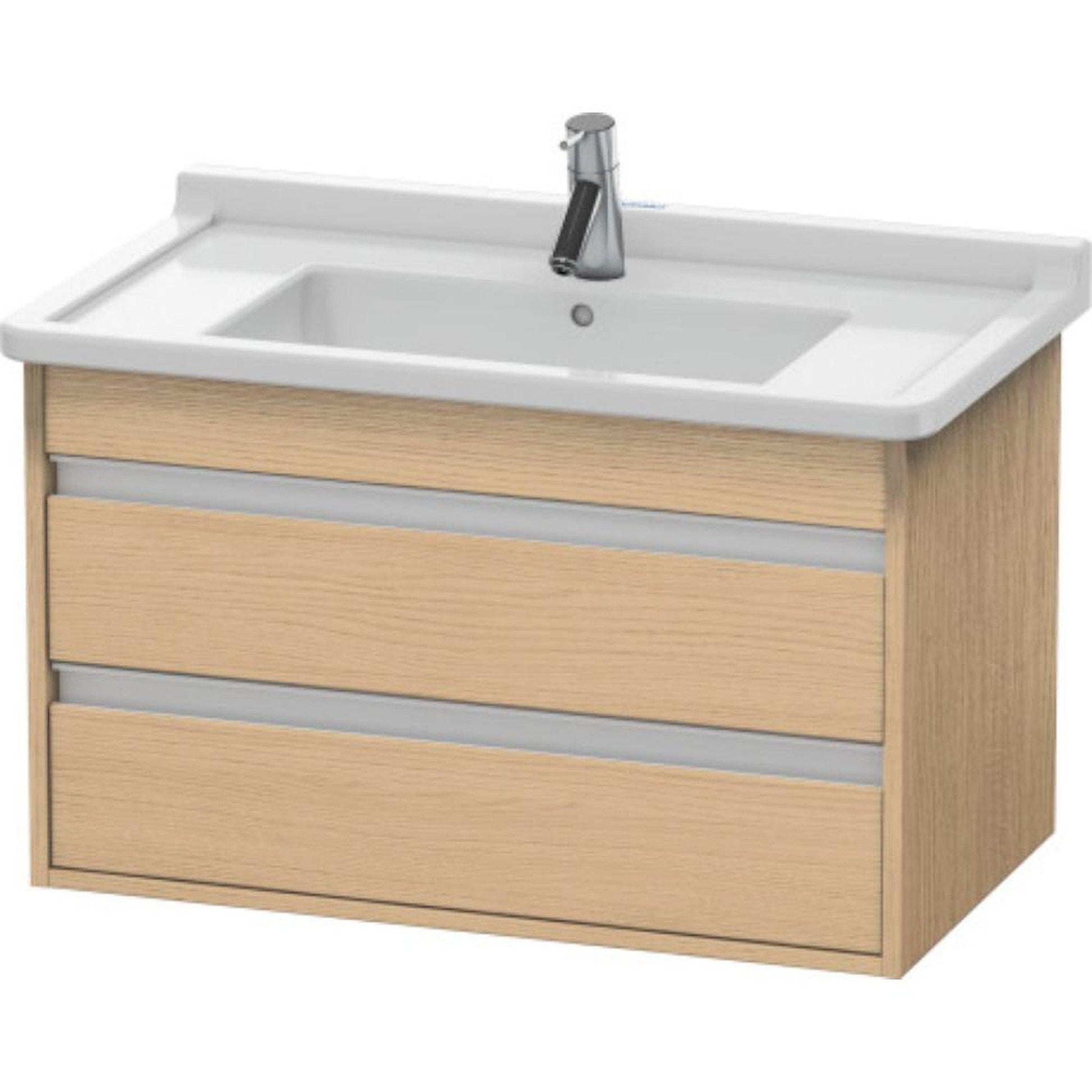Duravit Ketho 31" x 19" x 18" Two Drawer Wall-Mount Vanity Unit in Natural Oak (KT664403030)