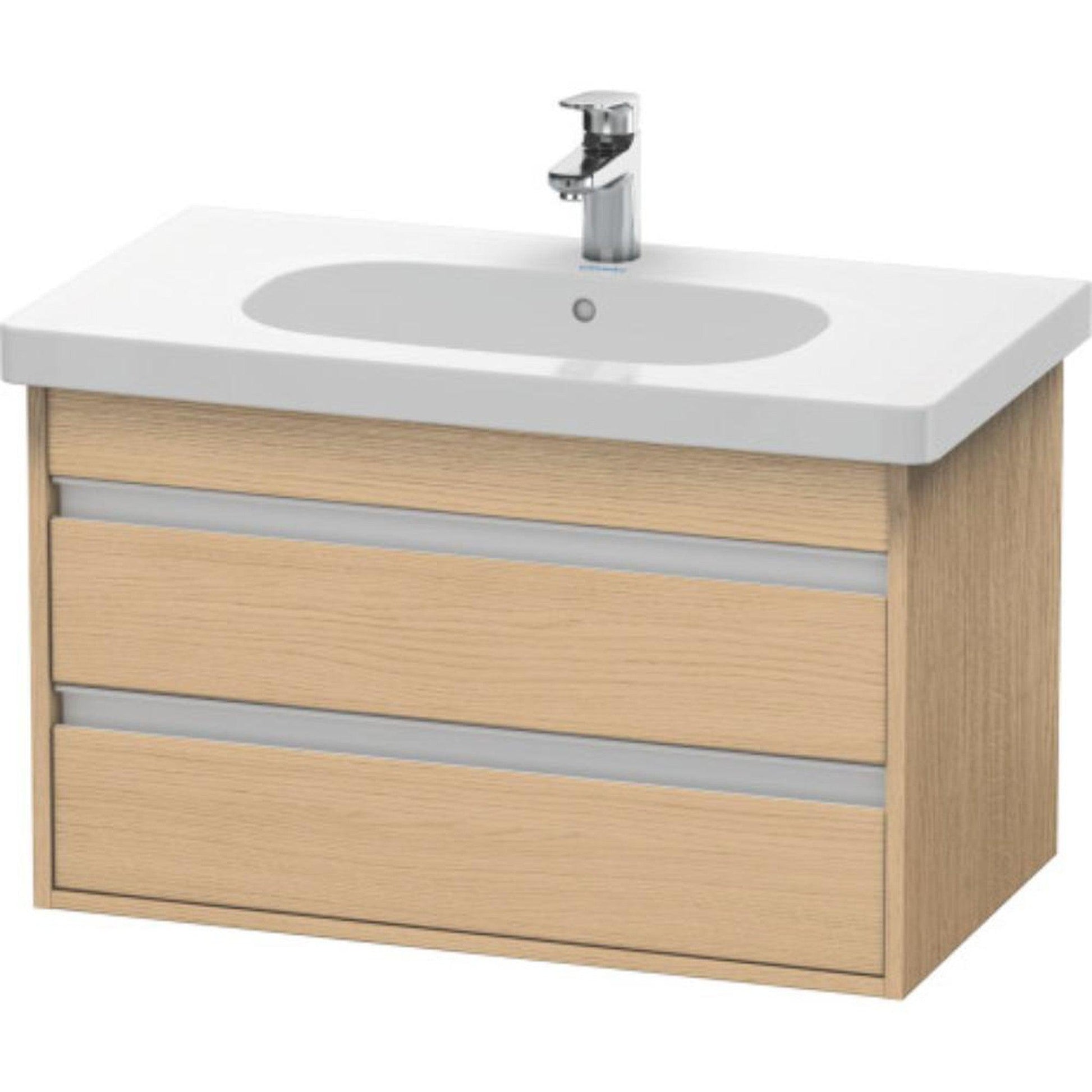 Duravit Ketho 31" x 19" x 18" Two Drawer Wall-Mount Vanity Unit in Natural Oak (KT664703030)