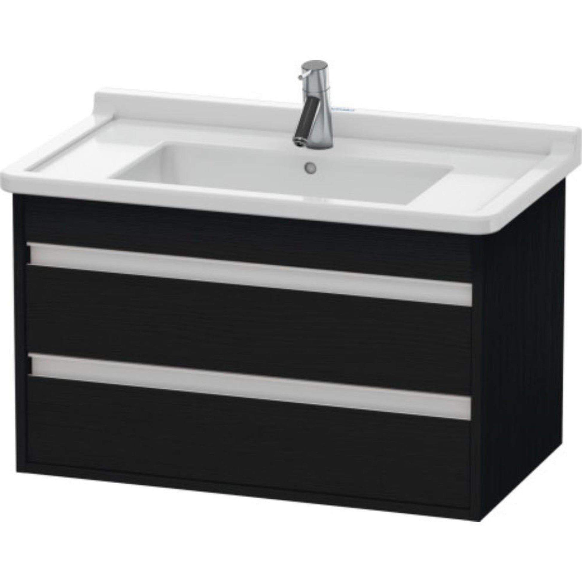 Duravit Ketho 31" x 19" x 18" Two Drawer Wall-Mount Vanity Unit in Oak Black (KT664401616)