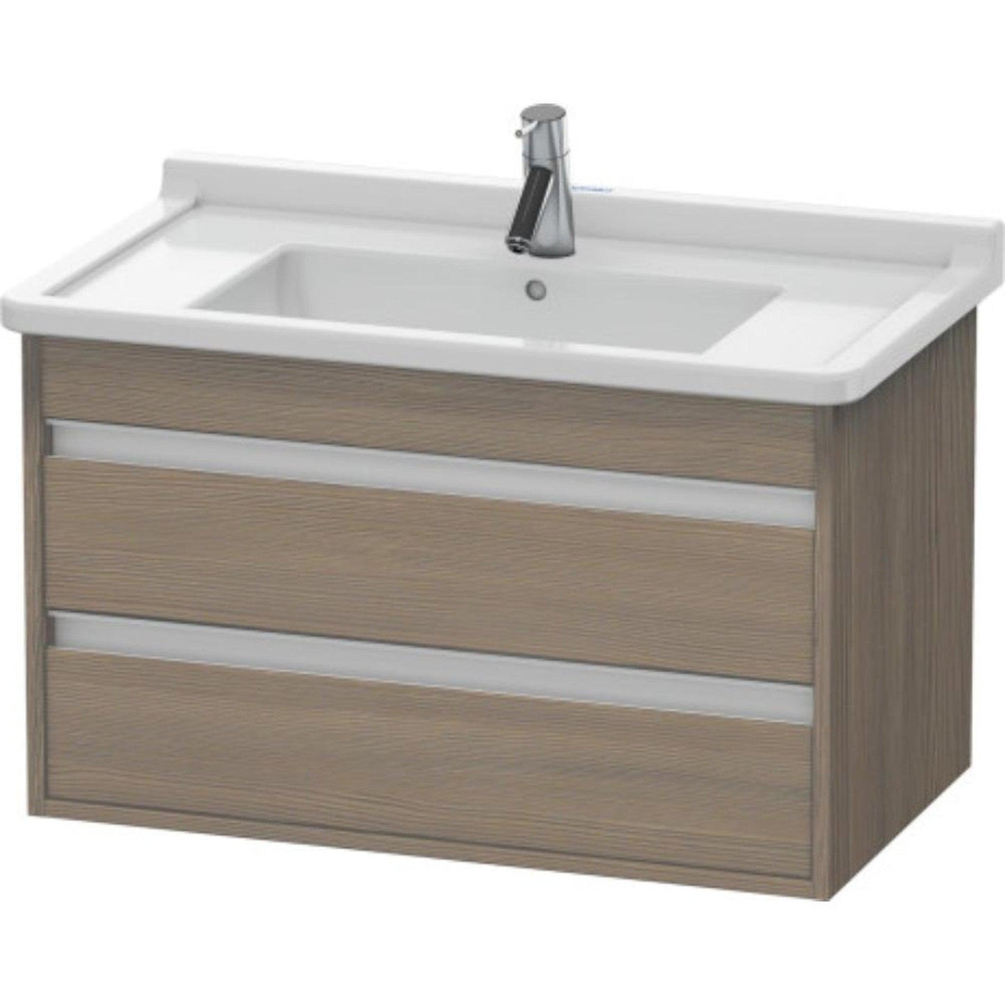 Duravit Ketho 31" x 19" x 18" Two Drawer Wall-Mount Vanity Unit in Oak Terra (KT664403535)