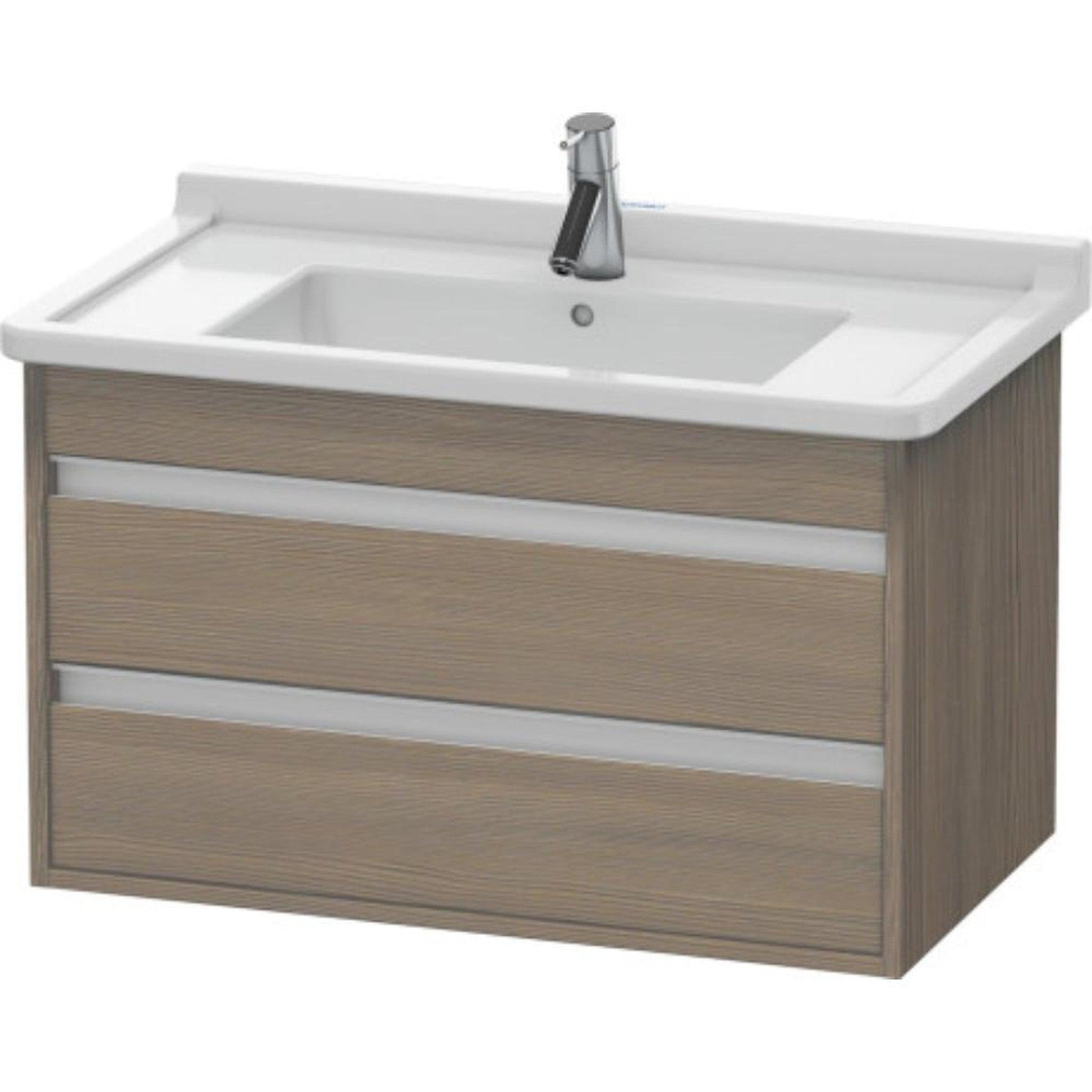 Duravit Ketho 31" x 19" x 18" Two Drawer Wall-Mount Vanity Unit in Oak Terra (KT664403535)