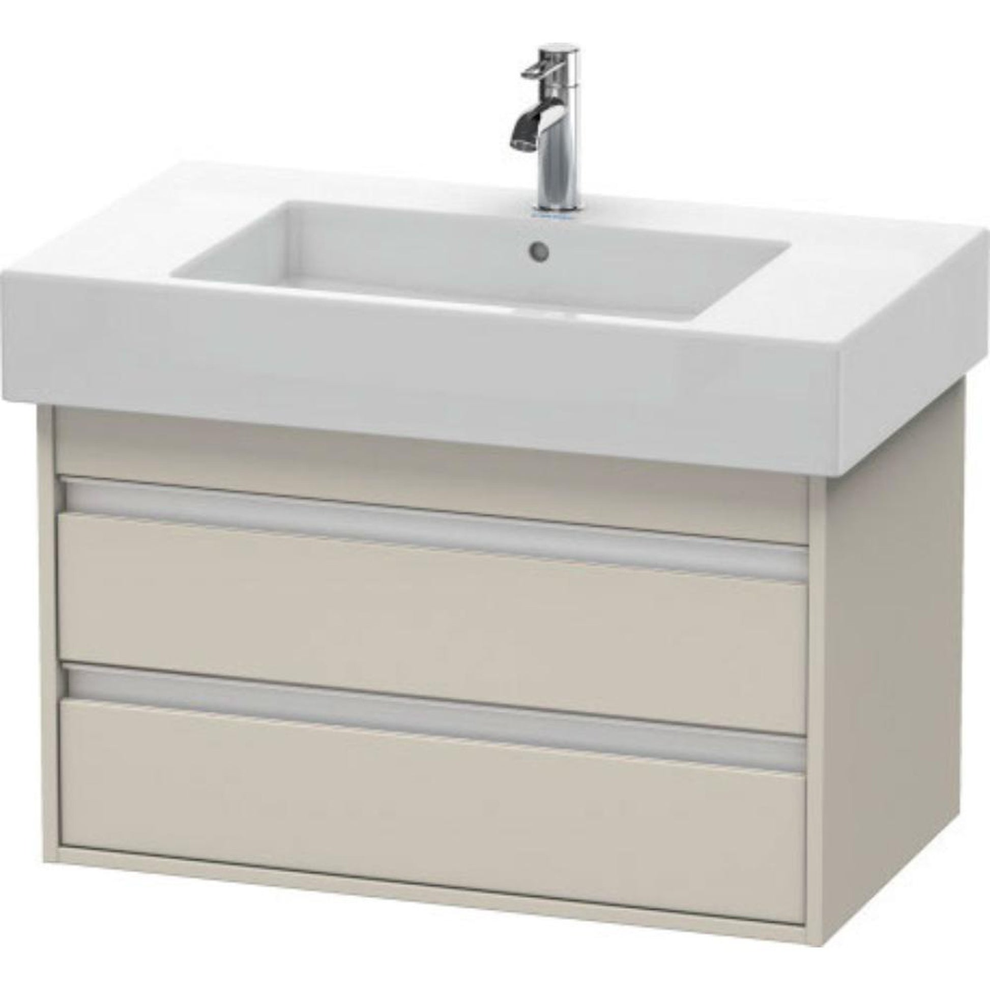 Duravit Ketho 31" x 19" x 18" Two Drawer Wall-Mount Vanity Unit in Taupe Matt (KT664009191)