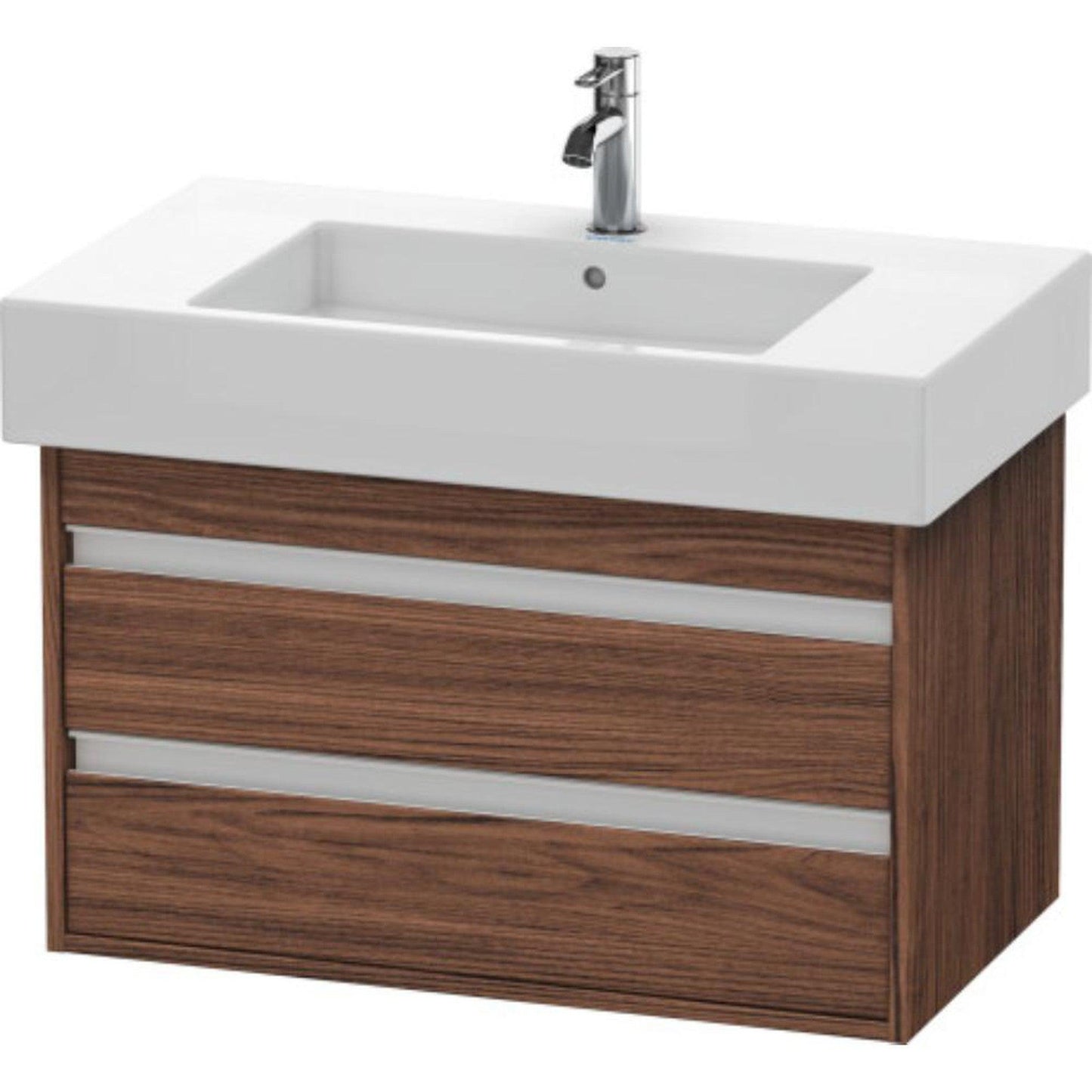 Duravit Ketho 31" x 19" x 18" Two Drawer Wall-Mount Vanity Unit in Walnut Dark (KT664002121)