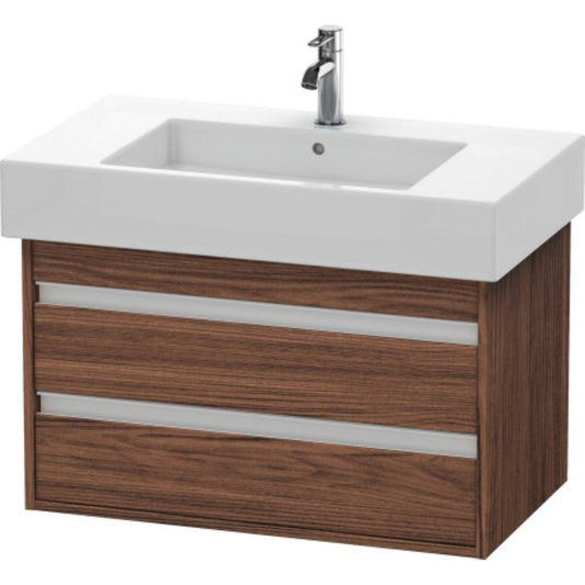 Duravit Ketho 31" x 19" x 18" Two Drawer Wall-Mount Vanity Unit in Walnut Dark (KT664002121)
