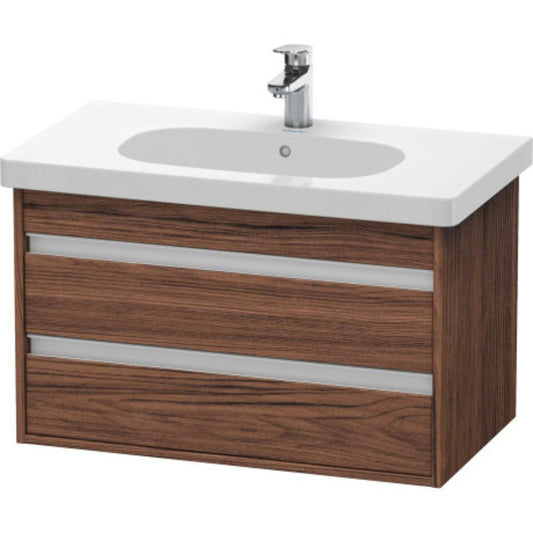 Duravit Ketho 31" x 19" x 18" Two Drawer Wall-Mount Vanity Unit in Walnut Dark (KT664702121)