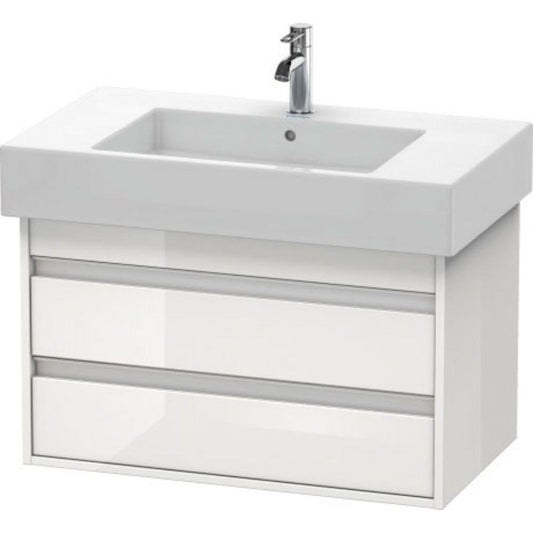 Duravit Ketho 31" x 19" x 18" Two Drawer Wall-Mount Vanity Unit in White High Gloss (KT664002222)