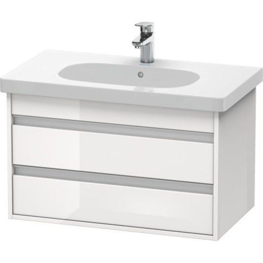 Duravit Ketho 31" x 19" x 18" Two Drawer Wall-Mount Vanity Unit in White High Gloss (KT664702222)