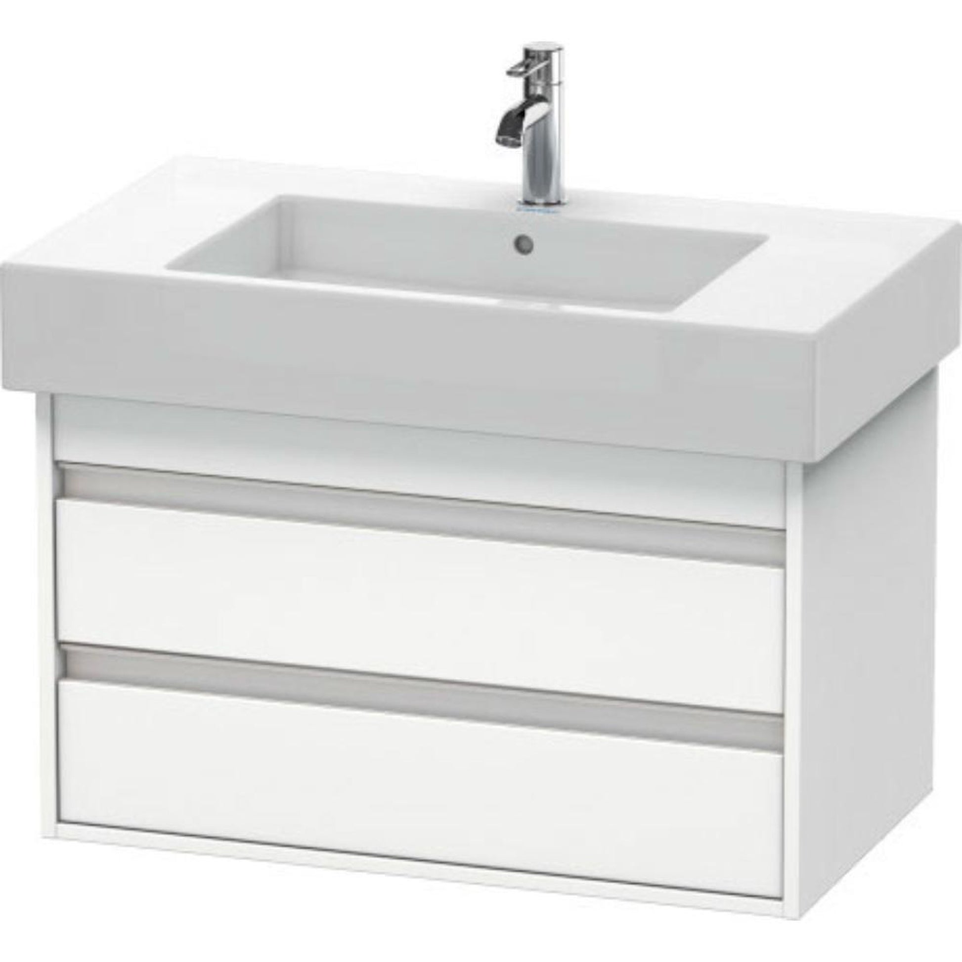 Duravit Ketho 31" x 19" x 18" Two Drawer Wall-Mount Vanity Unit in White Matt (KT664001818)