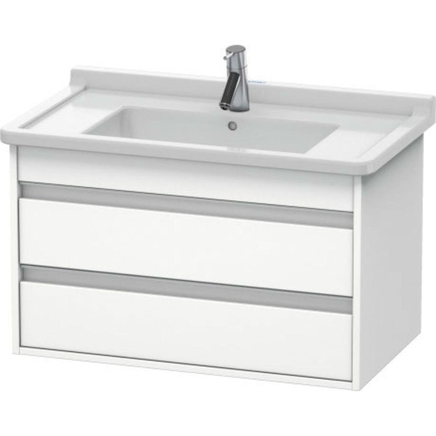 Duravit Ketho 31" x 19" x 18" Two Drawer Wall-Mount Vanity Unit in White Matt (KT664401818)