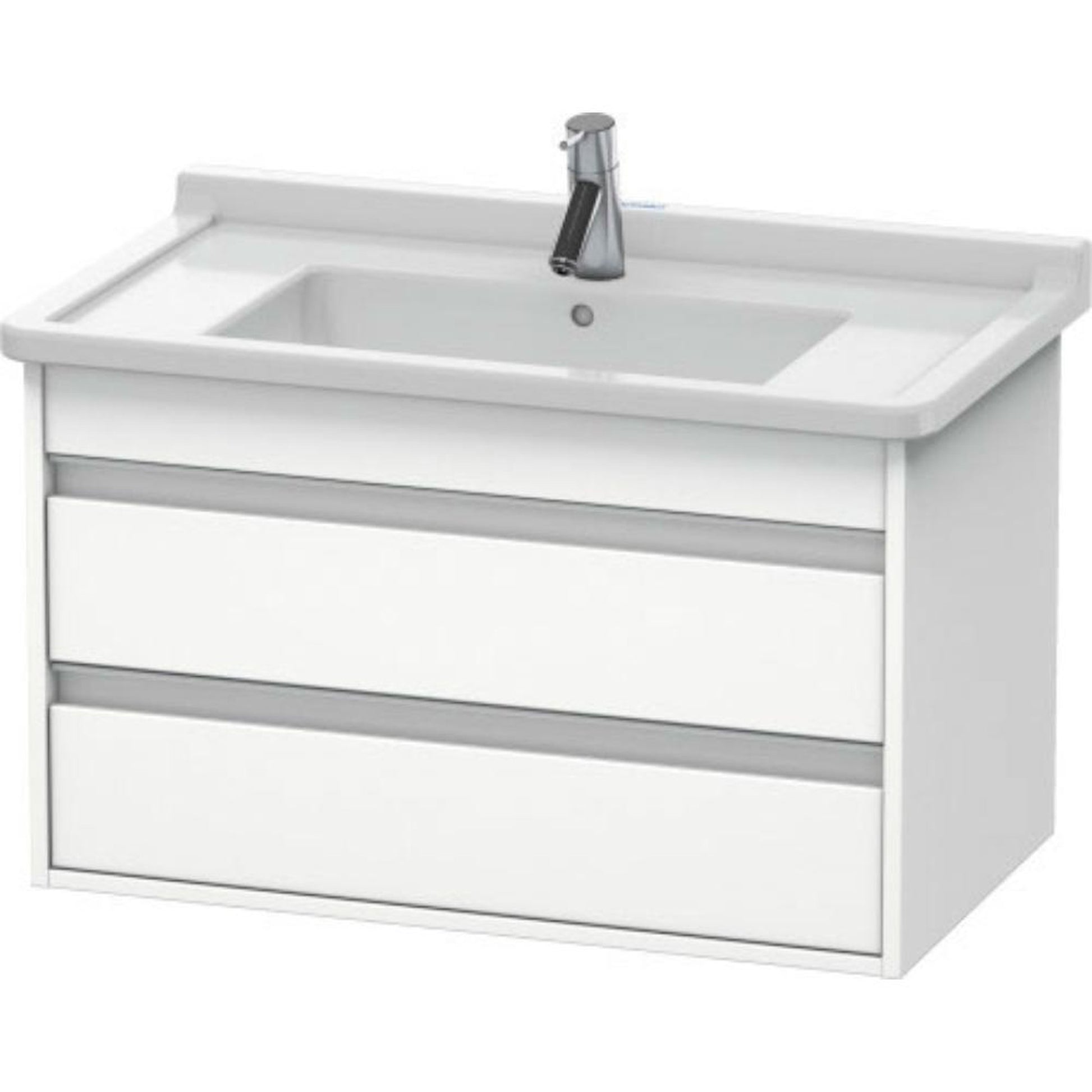 Duravit Ketho 31" x 19" x 18" Two Drawer Wall-Mount Vanity Unit in White Matt (KT664401818)