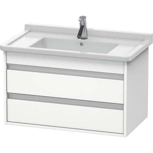 Duravit Ketho 31" x 19" x 18" Two Drawer Wall-Mount Vanity Unit in White Matt (KT664401818)