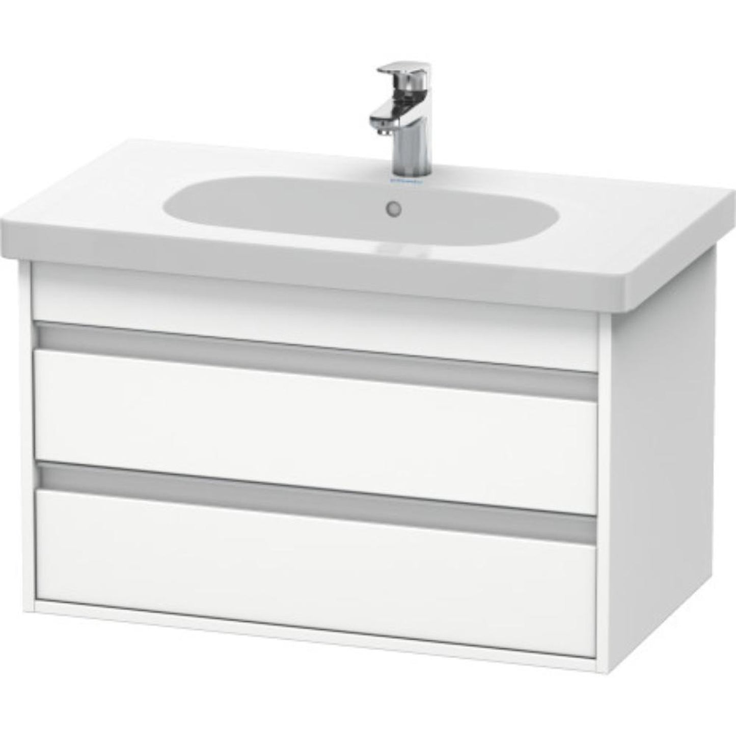 Duravit Ketho 31" x 19" x 18" Two Drawer Wall-Mount Vanity Unit in White Matt (KT664701818)
