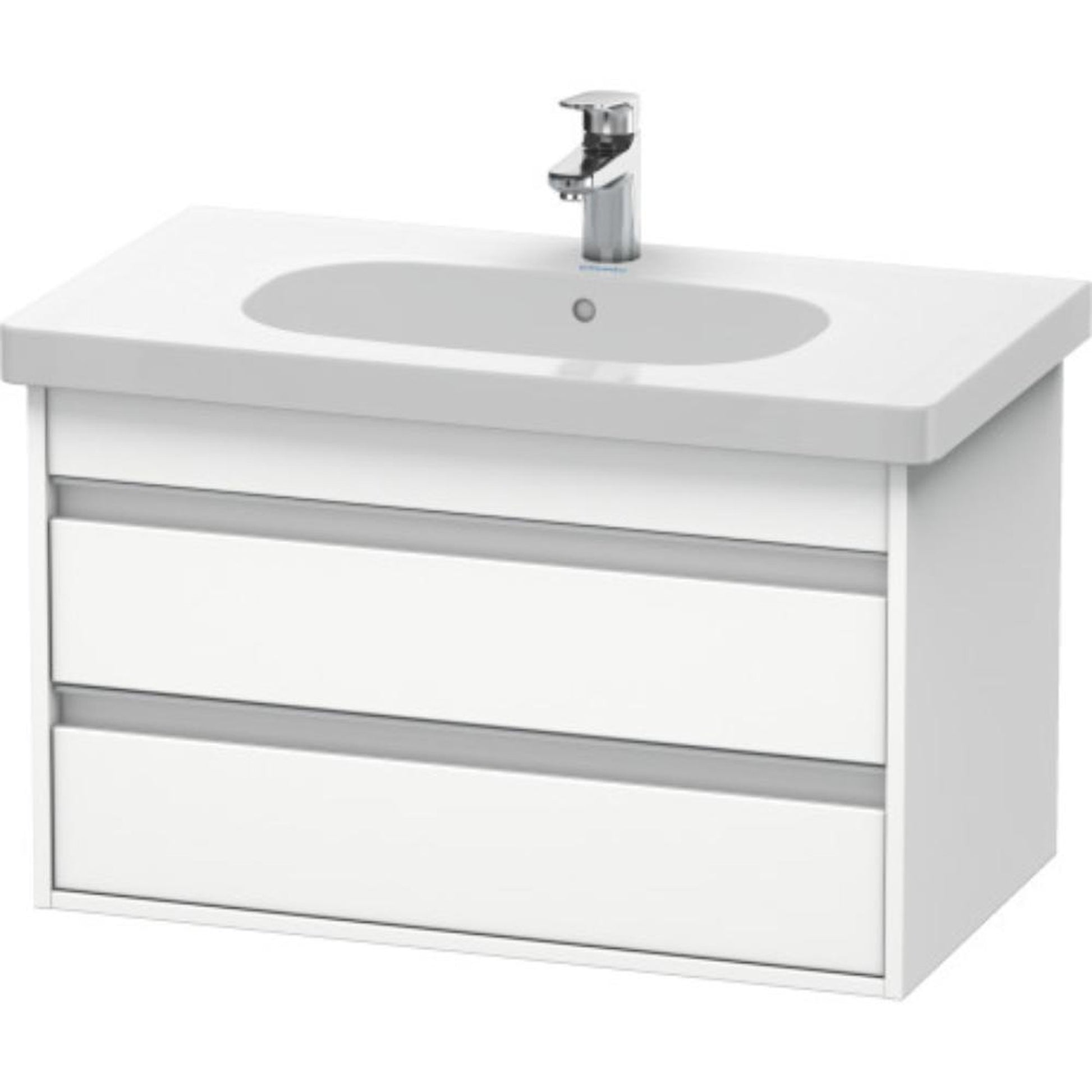Duravit Ketho 31" x 19" x 18" Two Drawer Wall-Mount Vanity Unit in White Matt (KT664701818)