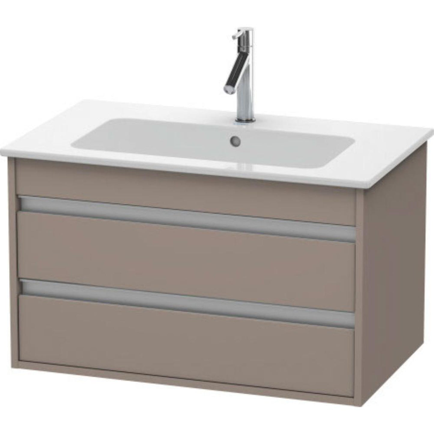Duravit Ketho 31" x 19" x 19" Two Drawer Wall-Mount Vanity Unit in Basalt Matt