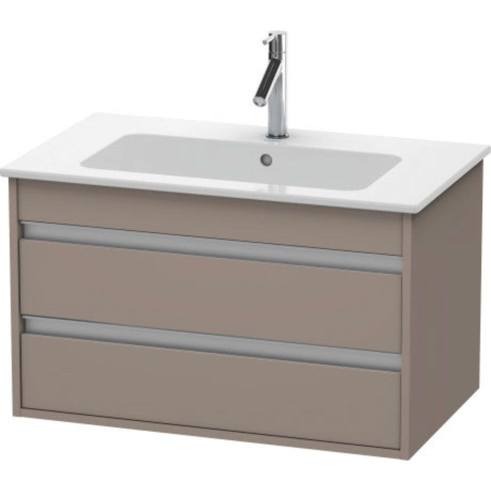 Duravit Ketho 31" x 19" x 19" Two Drawer Wall-Mount Vanity Unit in Basalt Matt
