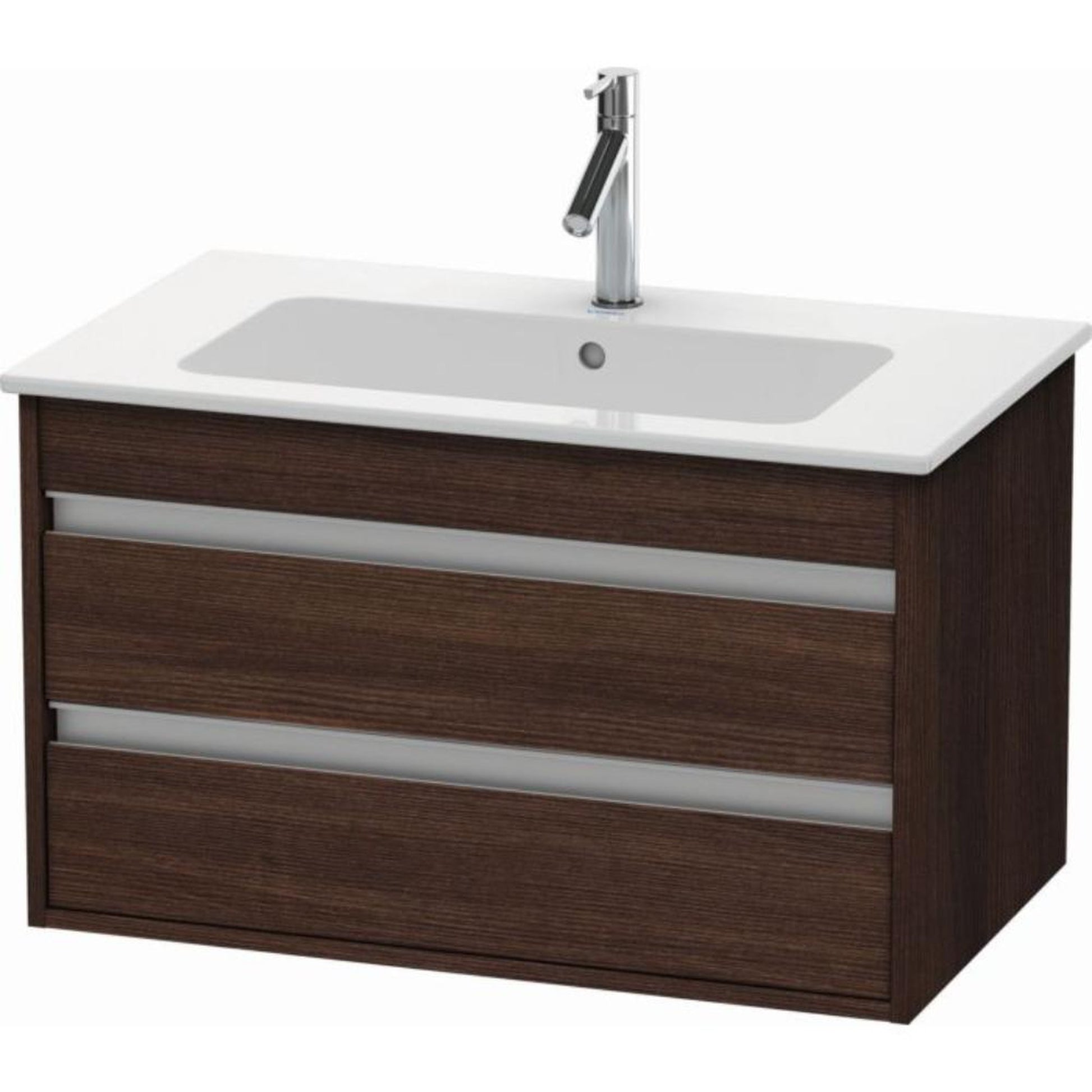 Duravit Ketho 31" x 19" x 19" Two Drawer Wall-Mount Vanity Unit in Chestnut Dark