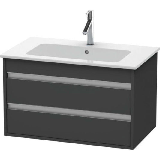 Duravit Ketho 31" x 19" x 19" Two Drawer Wall-Mount Vanity Unit in Graphite Matt