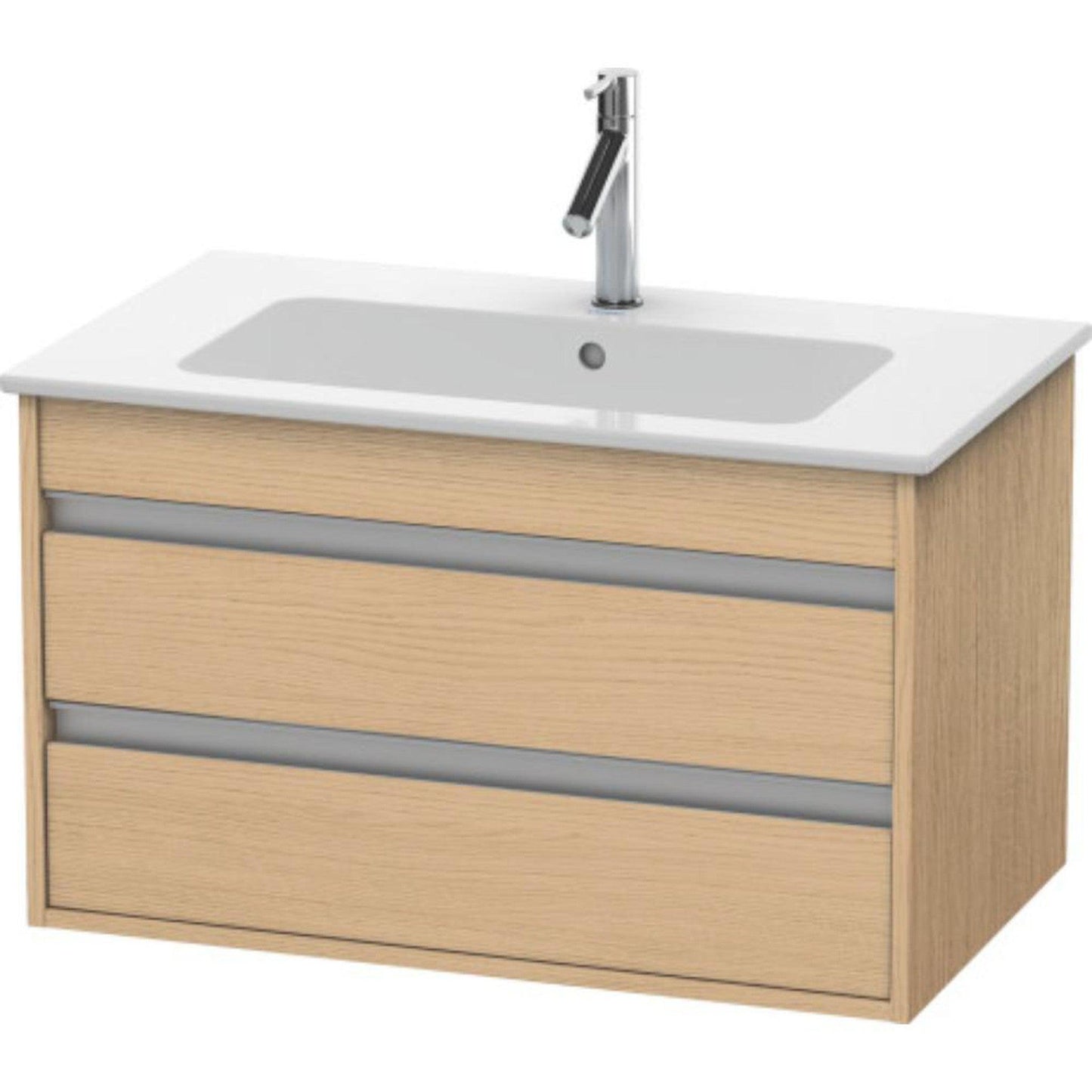 Duravit Ketho 31" x 19" x 19" Two Drawer Wall-Mount Vanity Unit in Natural Oak