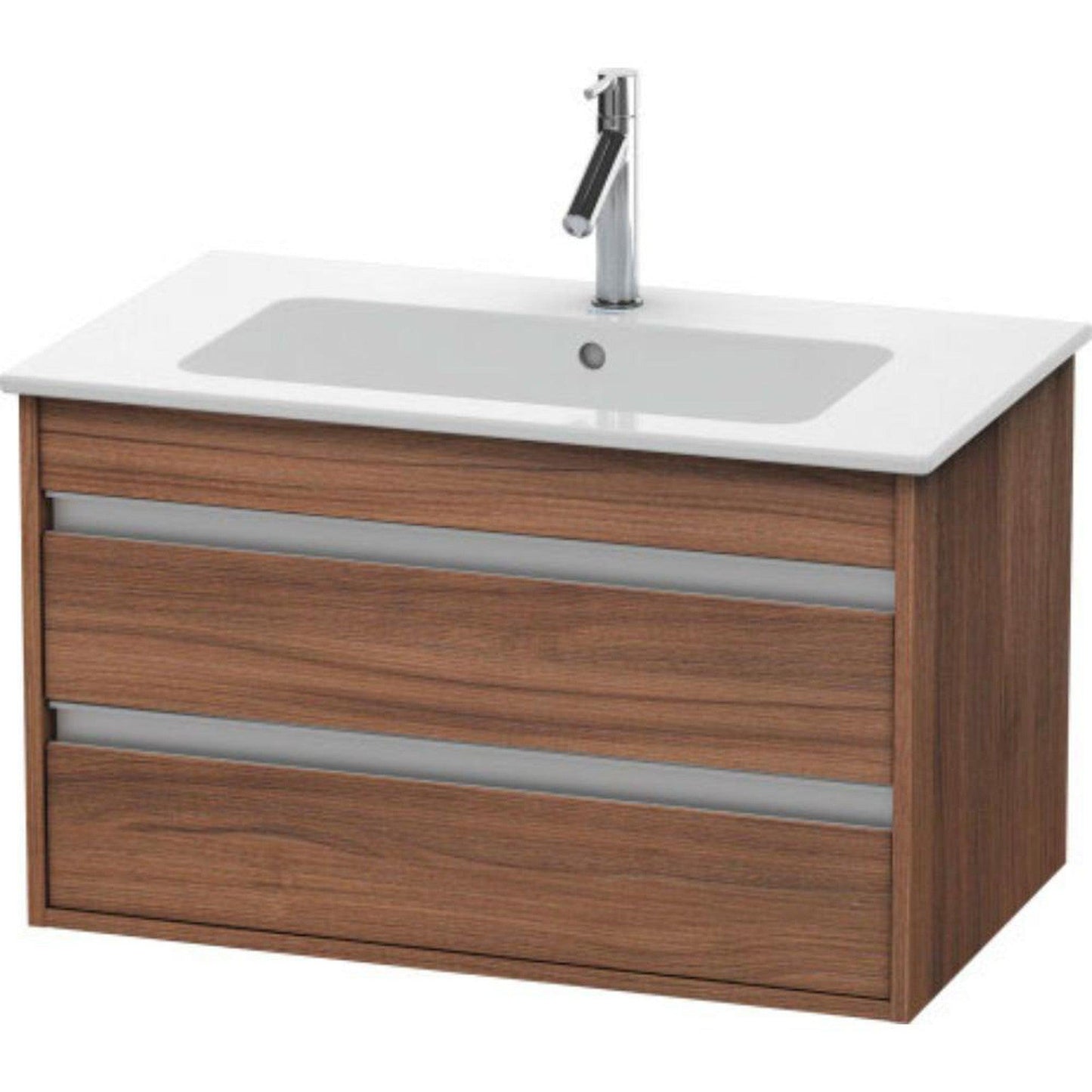 Duravit Ketho 31" x 19" x 19" Two Drawer Wall-Mount Vanity Unit in Natural Walnut