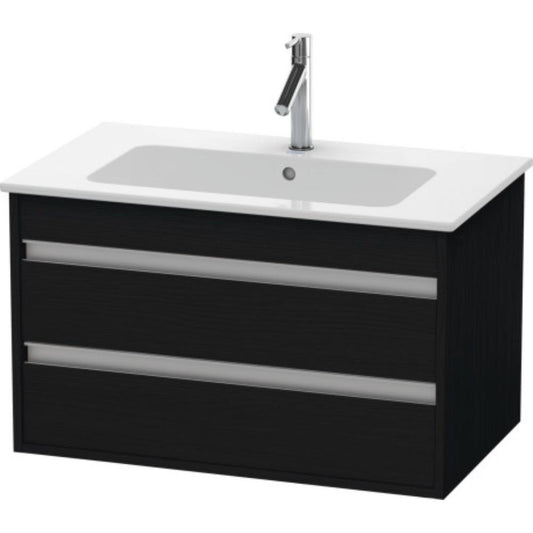 Duravit Ketho 31" x 19" x 19" Two Drawer Wall-Mount Vanity Unit in Oak Black