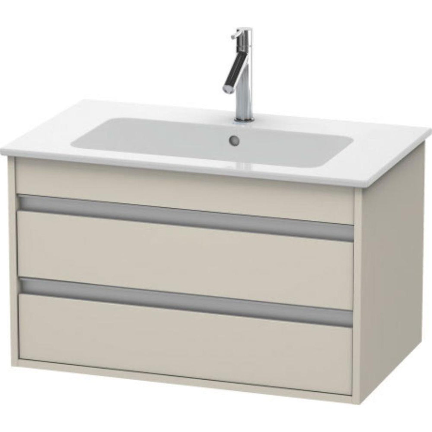 Duravit Ketho 31" x 19" x 19" Two Drawer Wall-Mount Vanity Unit in Taupe Matt