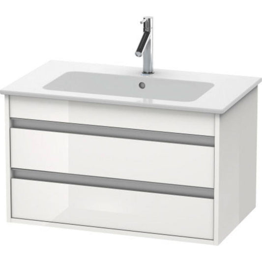 Duravit Ketho 31" x 19" x 19" Two Drawer Wall-Mount Vanity Unit in White High Gloss