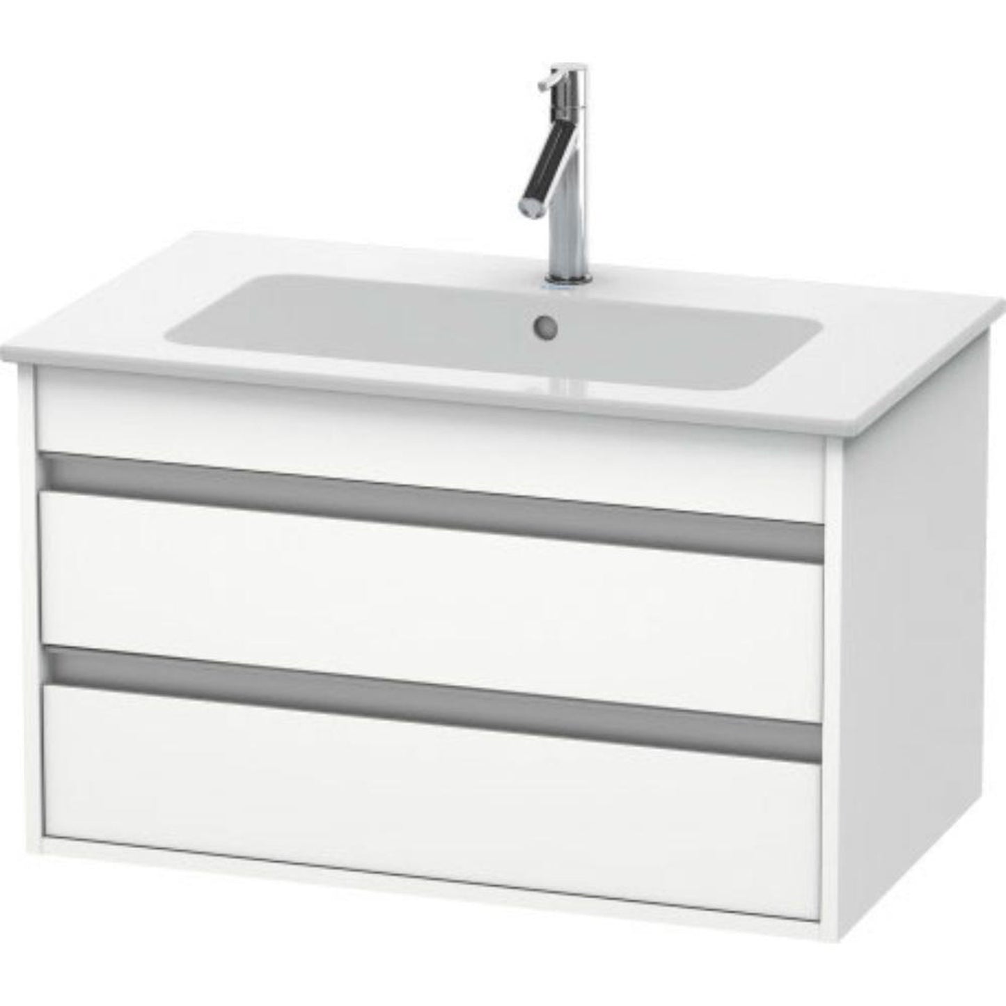 Duravit Ketho 31" x 19" x 19" Two Drawer Wall-Mount Vanity Unit in White Matt