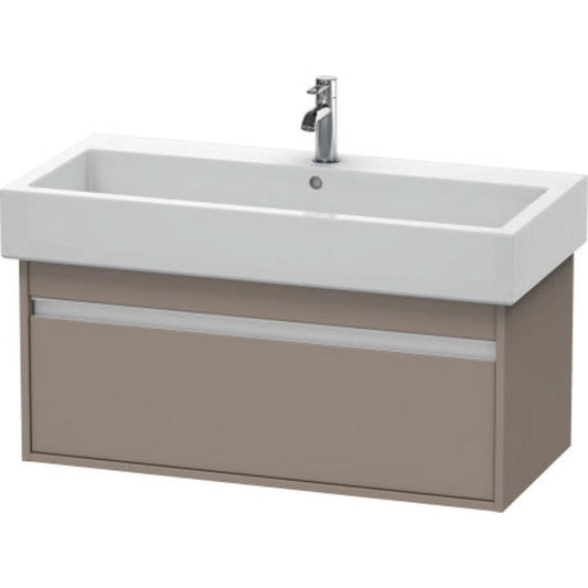 Duravit Ketho 37" x 16" x 17" Wall-Mount Vanity Unit in Basalt Matt (KT668804343)