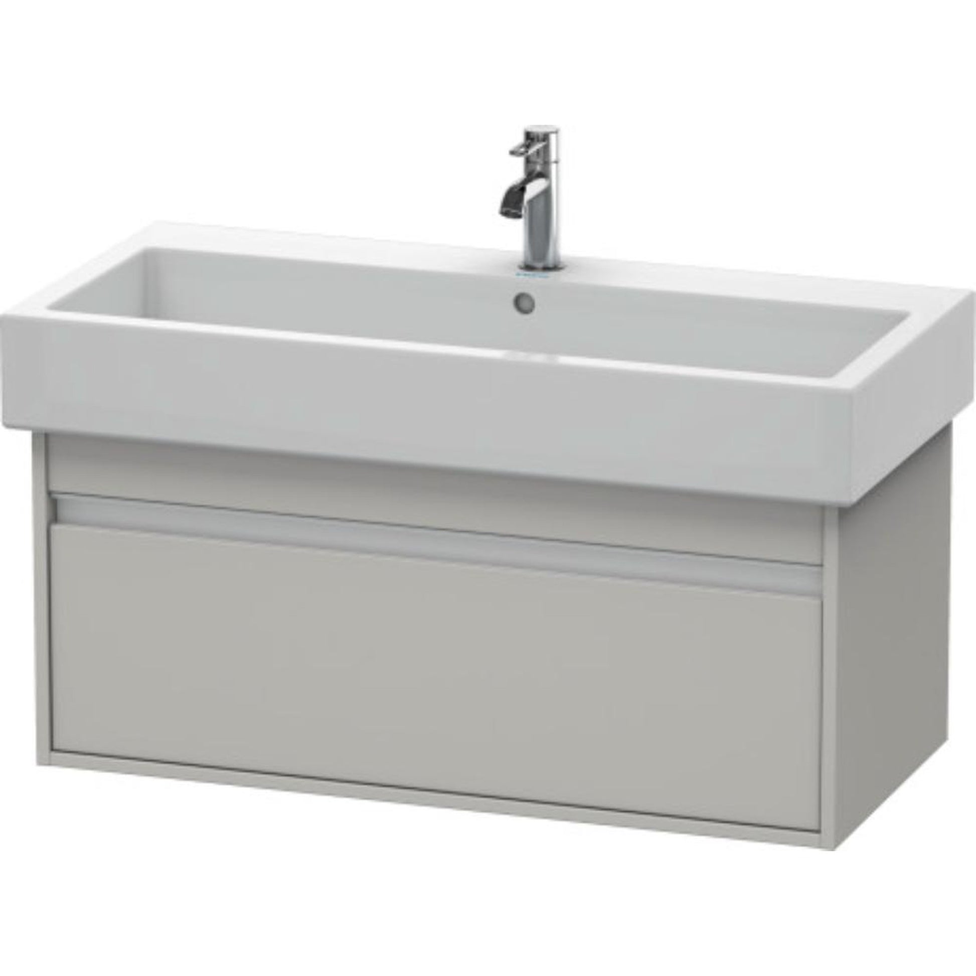 Duravit Ketho 37" x 16" x 17" Wall-Mount Vanity Unit in Concrete Grey Matt (KT668800707)