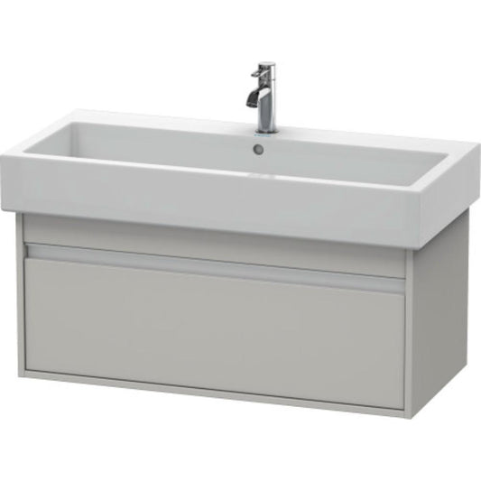 Duravit Ketho 37" x 16" x 17" Wall-Mount Vanity Unit in Concrete Grey Matt (KT668800707)