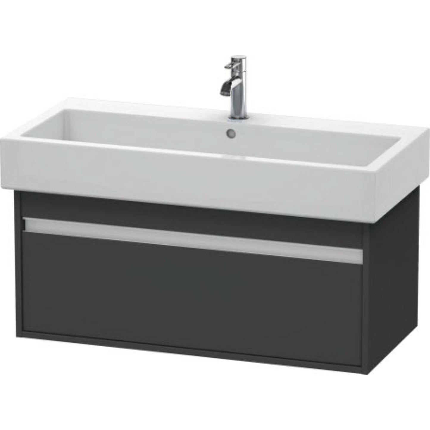 Duravit Ketho 37" x 16" x 17" Wall-Mount Vanity Unit in Graphite Matt (KT668804949)