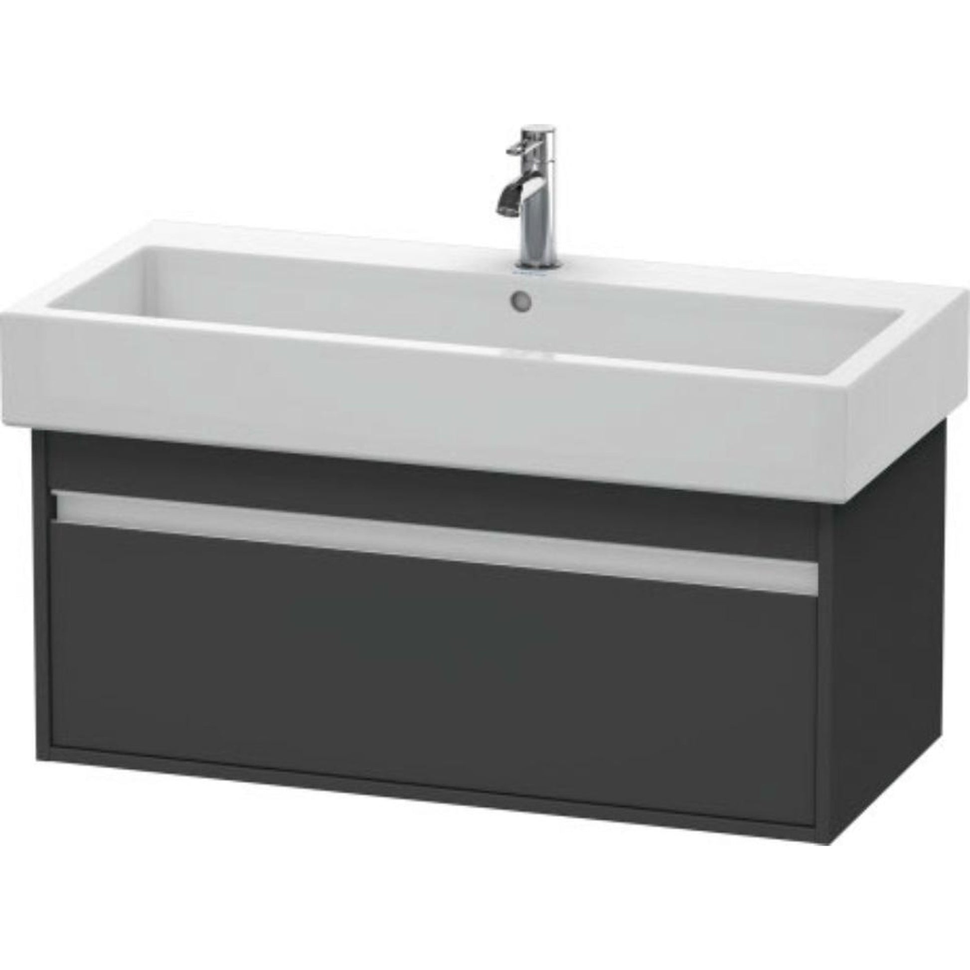 Duravit Ketho 37" x 16" x 17" Wall-Mount Vanity Unit in Graphite Matt (KT668804949)