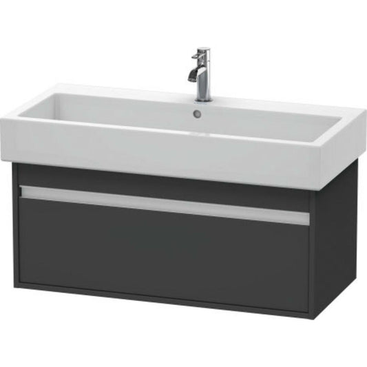 Duravit Ketho 37" x 16" x 17" Wall-Mount Vanity Unit in Graphite Matt (KT668804949)